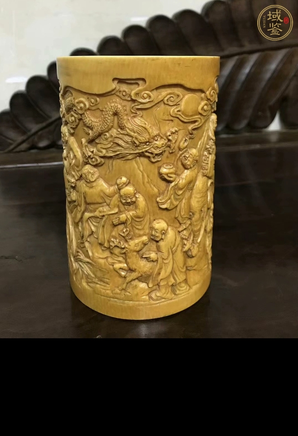 古玩雜項(xiàng)牙質(zhì)筆筒真品鑒賞圖