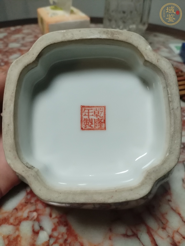 古玩陶瓷粉彩倭角供碗真品鑒賞圖