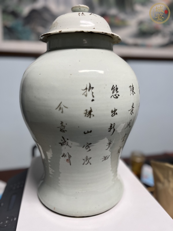 古玩陶瓷粉彩博古圖將軍罐真品鑒賞圖