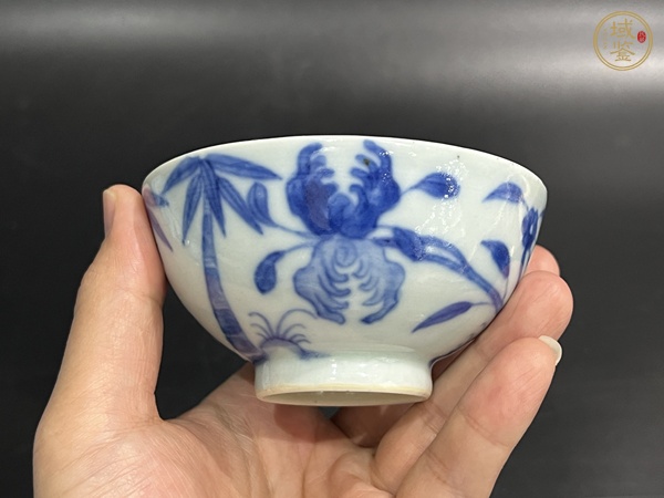 古玩x青花五福圖茶圓真品鑒賞圖