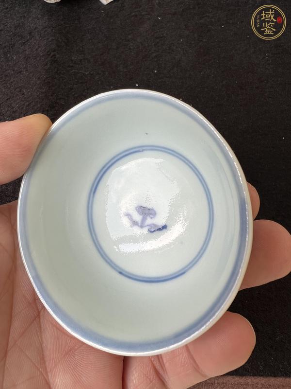 古玩陶瓷青花夔龍紋茶碗，注意品相真品鑒賞圖