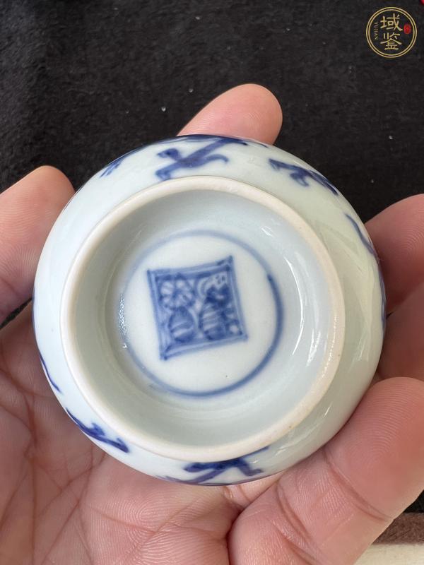 古玩陶瓷青花夔龍紋茶碗，注意品相真品鑒賞圖