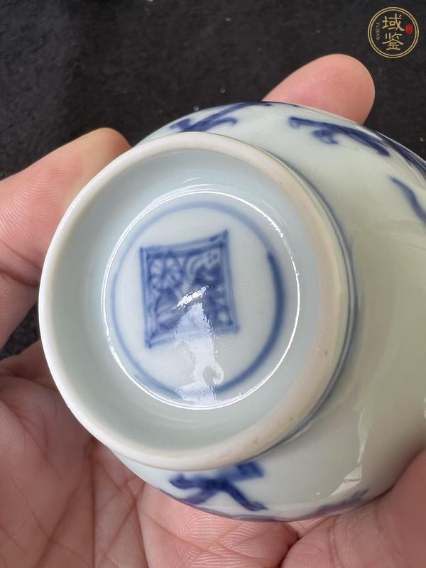 古玩陶瓷青花夔龍紋茶碗，注意品相真品鑒賞圖