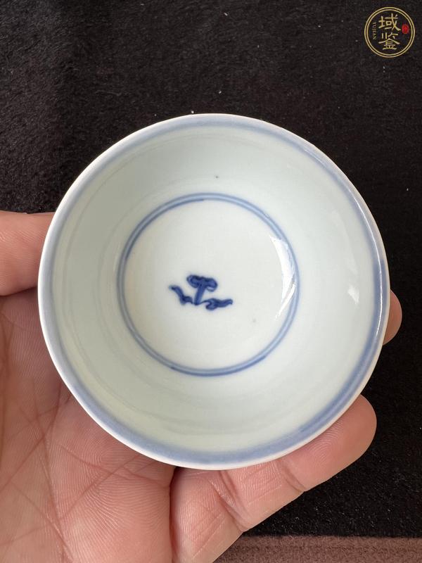 古玩陶瓷青花夔龍紋茶碗，注意品相真品鑒賞圖