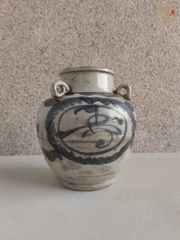 古玩陶瓷青花壽字四系壺真品鑒賞圖