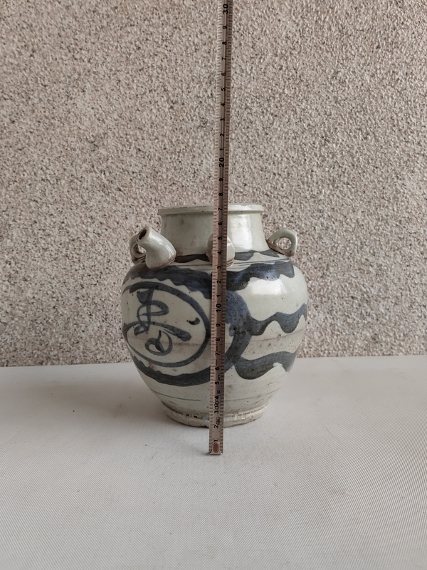 古玩陶瓷青花壽字四系壺拍賣,當前價格567元
