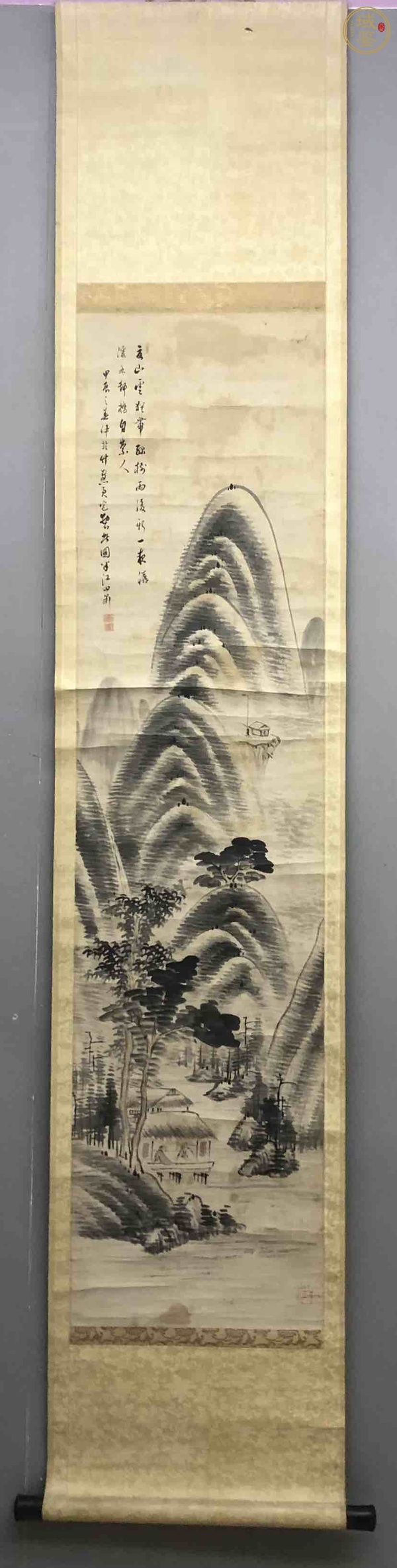 古玩字畫清晚期《雨后山水》真品鑒賞圖