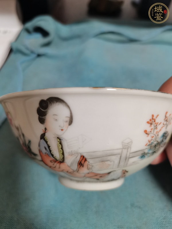 古玩陶瓷仕女紋小碗真品鑒賞圖