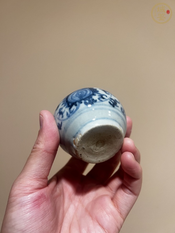 古玩陶瓷青花花卉紋水盂真品鑒賞圖