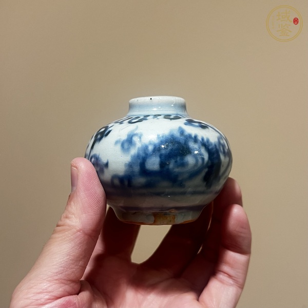 古玩陶瓷青花花卉紋水盂真品鑒賞圖