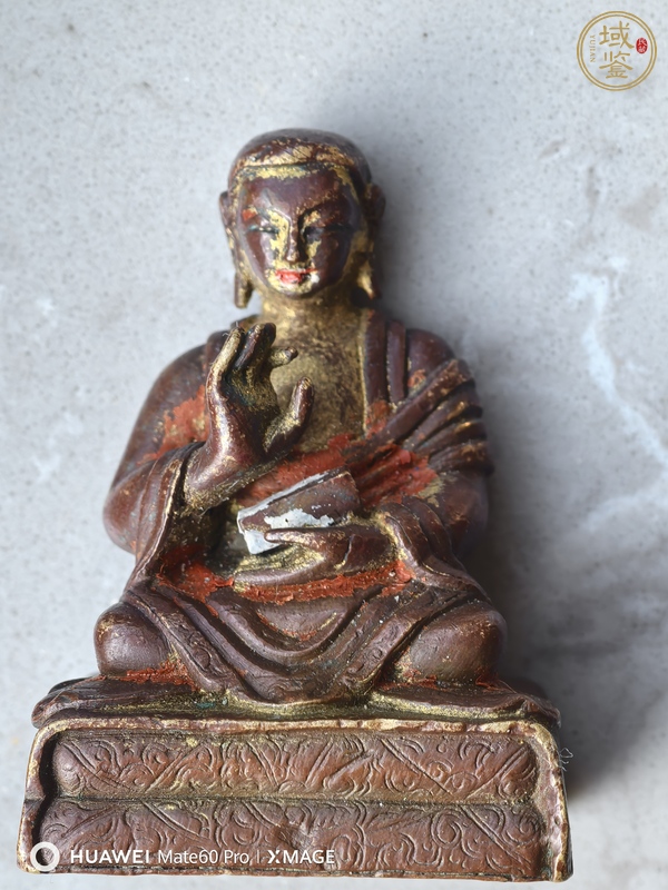古玩銅器上師像真品鑒賞圖