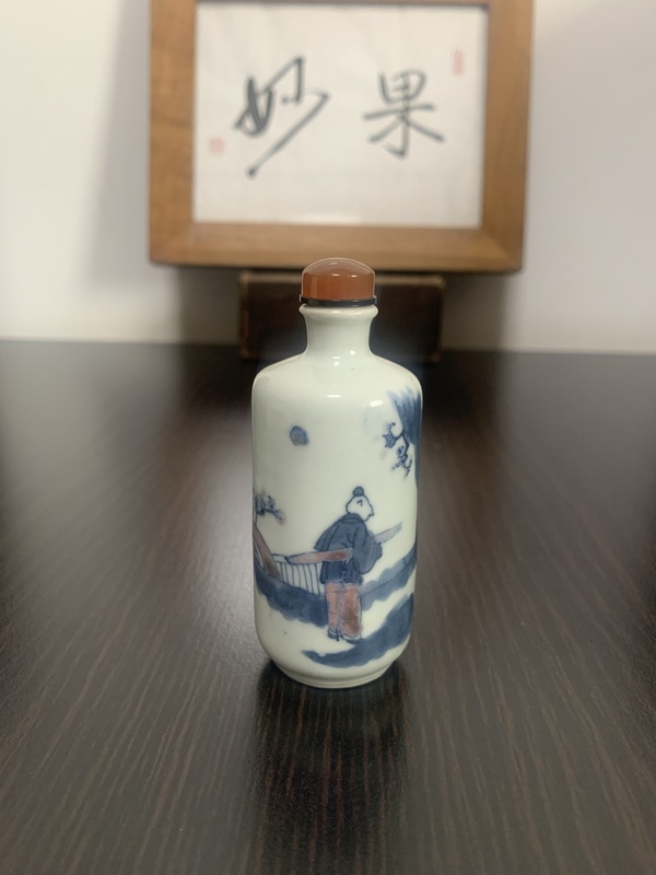 古玩陶瓷青花釉里紅人物故事紋鼻煙壺拍賣，當(dāng)前價格15000元