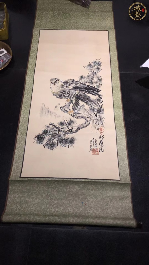 古玩字畫(huà)松鷹圖真品鑒賞圖