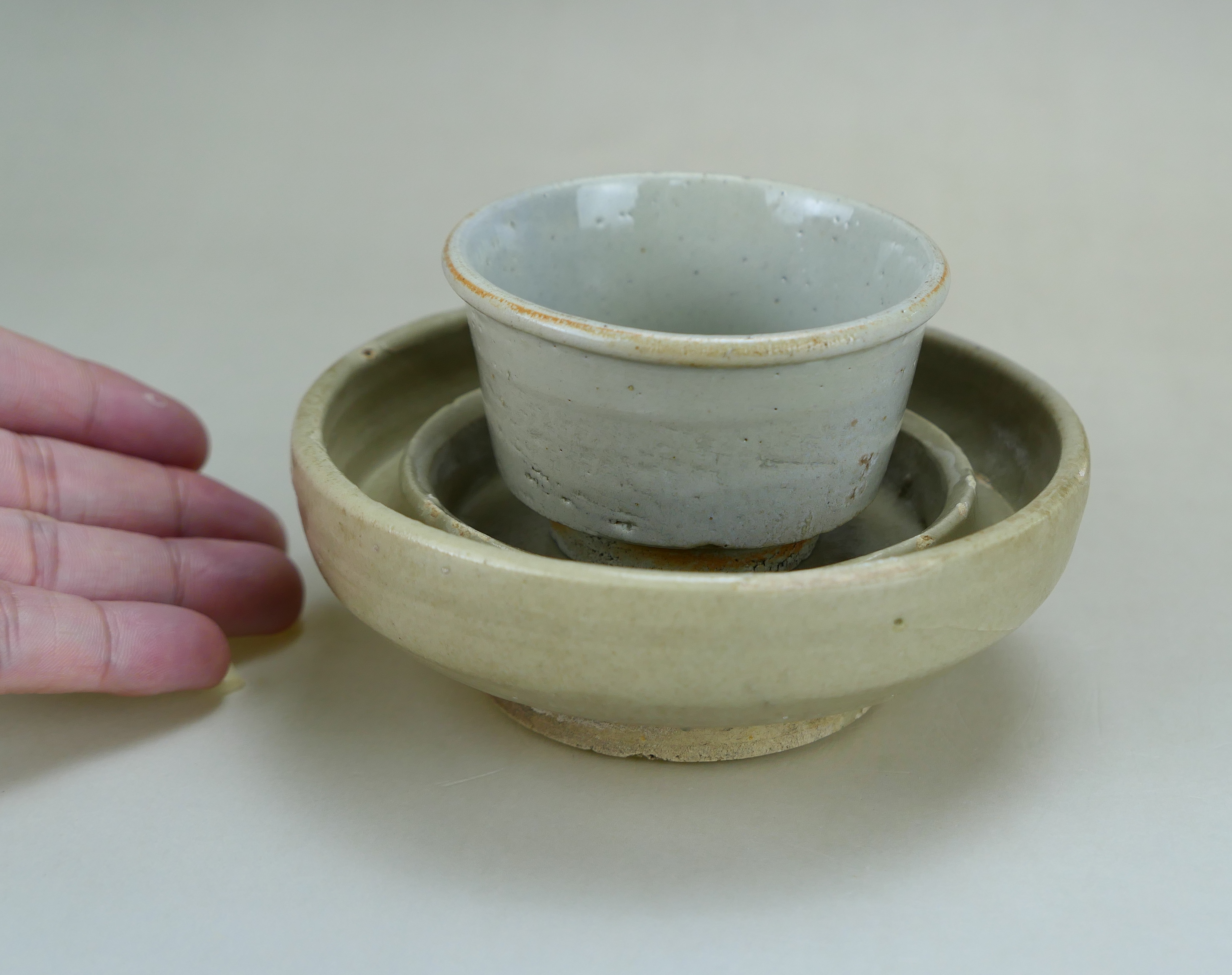 中國 元時代 天龍寺龍泉窯 七官青瓷高足杯 / 馬上杯