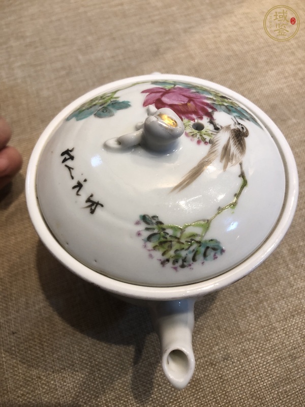 古玩陶瓷淺絳彩花鳥紋執(zhí)壺真品鑒賞圖