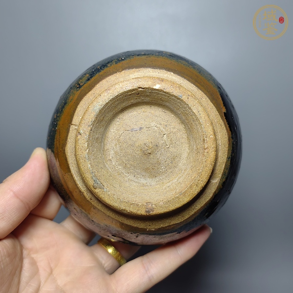 古玩陶瓷磁州窯窯變黑釉茶碗真品鑒賞圖