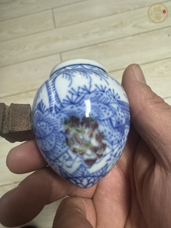 古玩陶瓷青花釉里紅鳥食罐真品鑒賞圖