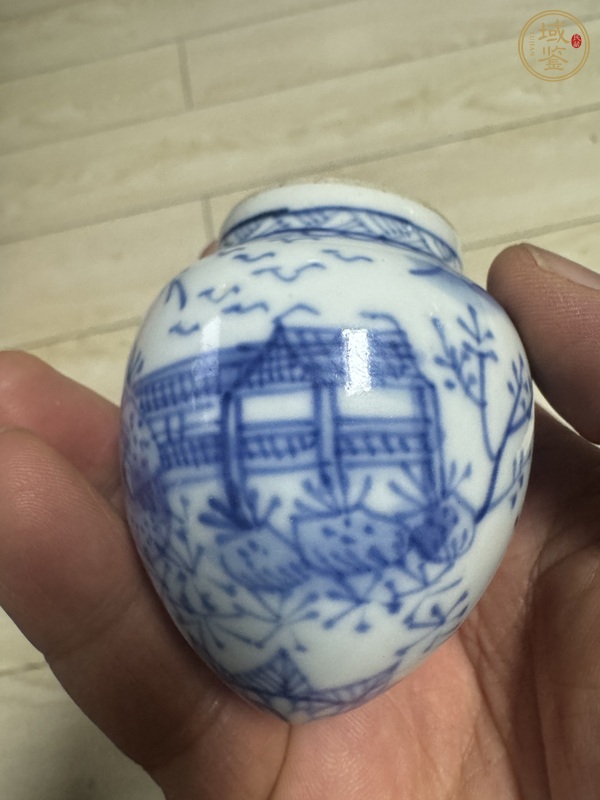 古玩陶瓷青花釉里紅鳥食罐真品鑒賞圖