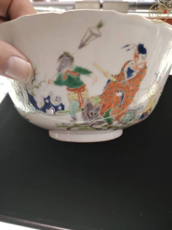 古玩陶瓷鐘馗嫁妹彩繪碗真品鑒賞圖