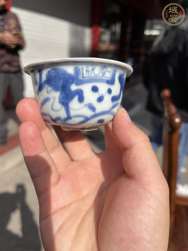 古玩陶瓷青花魁星圖茶杯，注意品相真品鑒賞圖