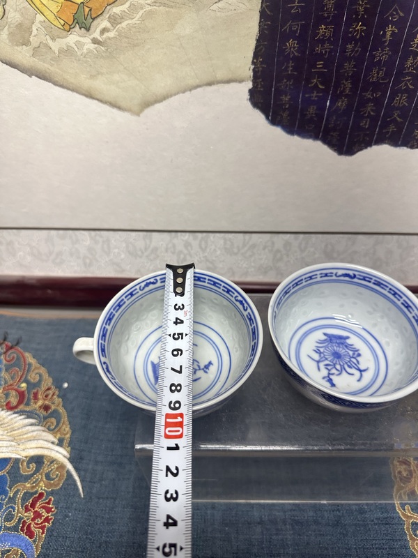 古玩陶瓷567精品玲瓏瓷青花杯一組6支拍賣，當(dāng)前價(jià)格189元