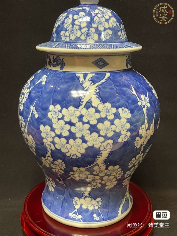 古玩陶瓷青花冰梅圖蓋罐真品鑒賞圖