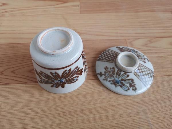 古玩陶瓷花卉紋蓋杯拍賣,當前價格198元