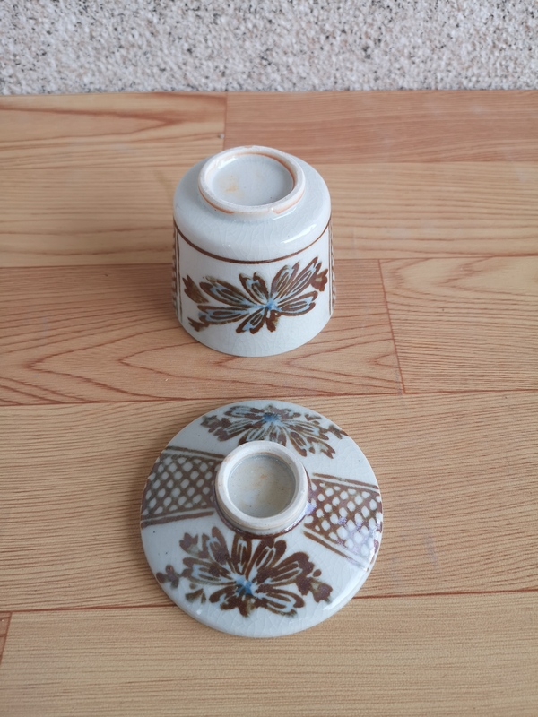 古玩陶瓷花卉紋蓋杯拍賣,當前價格198元