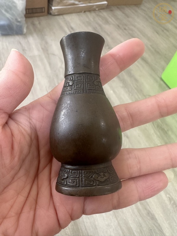 古玩銅器銅香瓶真品鑒賞圖