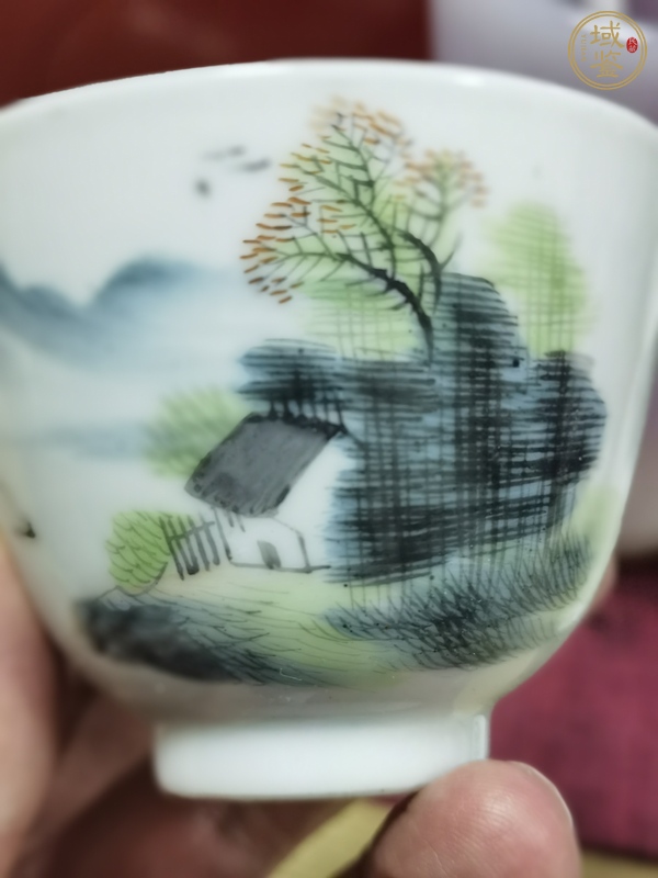 古玩陶瓷山水紋杯真品鑒賞圖