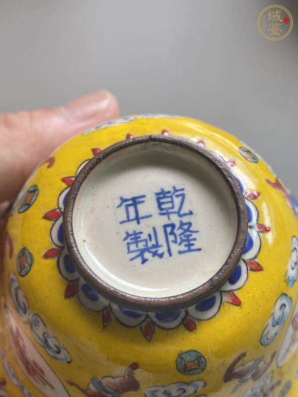 古玩陶瓷銅胎福壽紋杯真品鑒賞圖