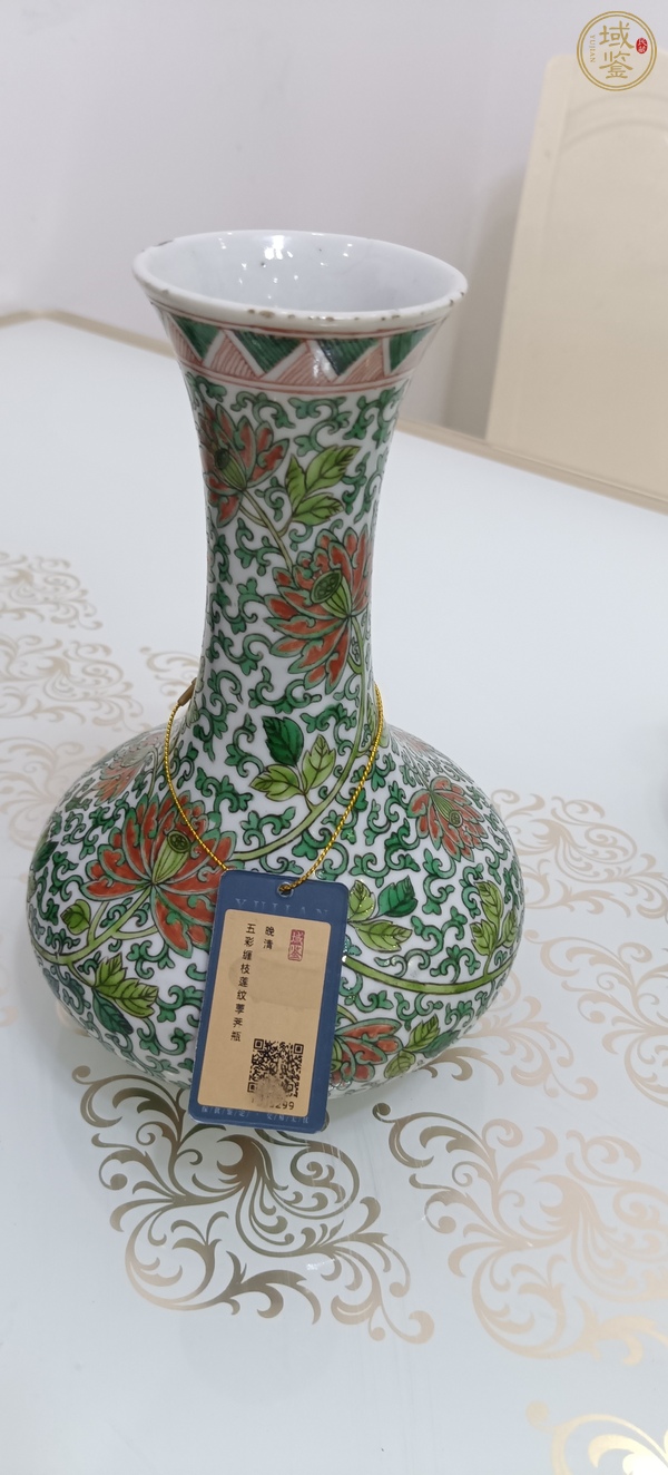 古玩陶瓷粉彩花鳥(niǎo)紋蒜頭瓶真品鑒賞圖