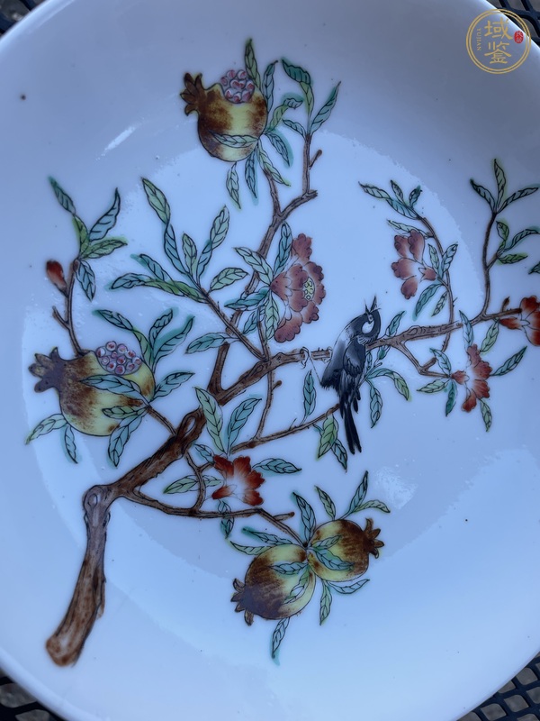 古玩陶瓷粉彩花鳥紋盤真品鑒賞圖