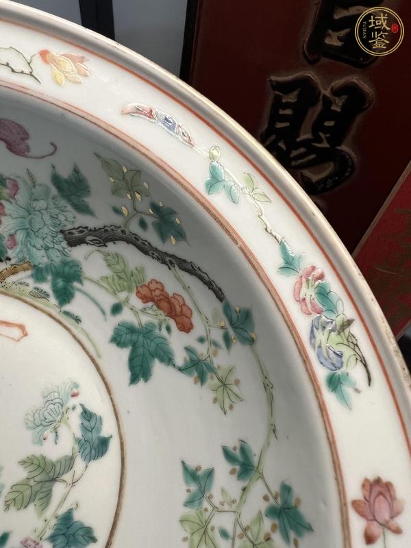 古玩陶瓷粉彩花鳥紋洗手盆真品鑒賞圖