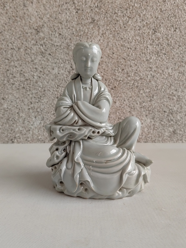 古玩陶瓷德化白瓷觀音造像拍賣,當(dāng)前價格480元