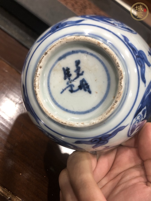 古玩陶瓷青花云鶴紋碗真品鑒賞圖