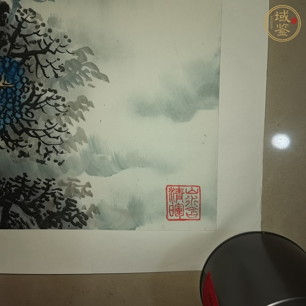 古玩字畫劉履瀛山水斗方真品鑒賞圖