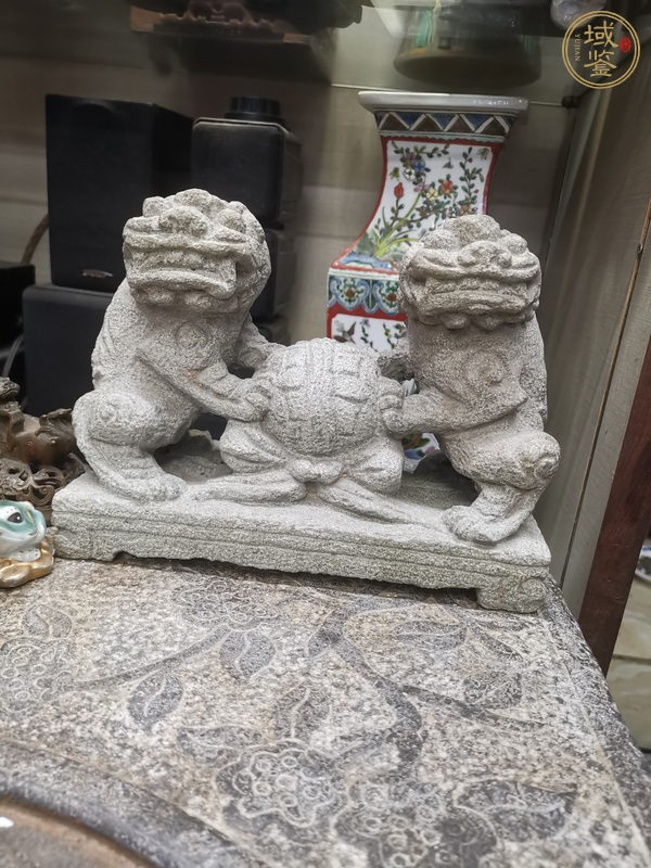 古玩雜項雙獅戲球真品鑒賞圖