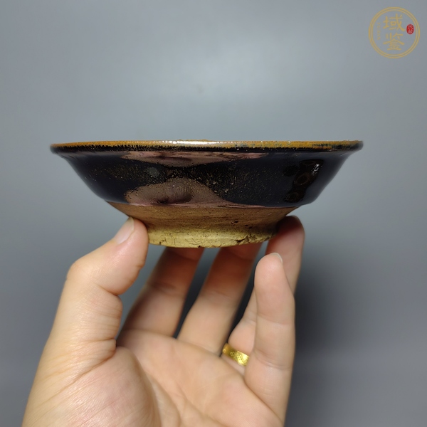 古玩陶瓷磁州窯窯變黑釉茶碗真品鑒賞圖