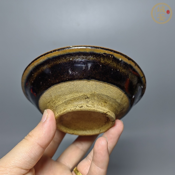 古玩陶瓷磁州窯窯變黑釉茶碗真品鑒賞圖