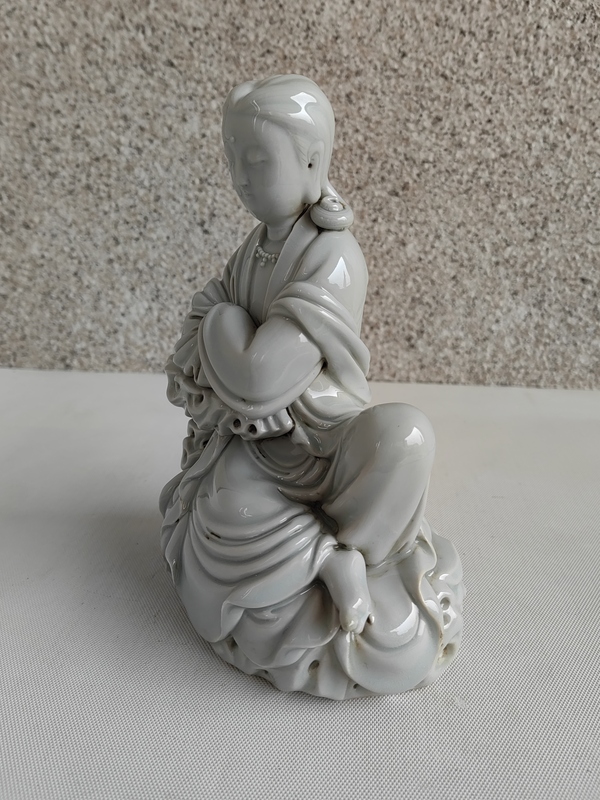 古玩陶瓷德化白瓷觀音造像拍賣,當(dāng)前價格480元