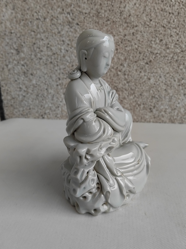 古玩陶瓷德化白瓷觀音造像拍賣,當(dāng)前價格480元