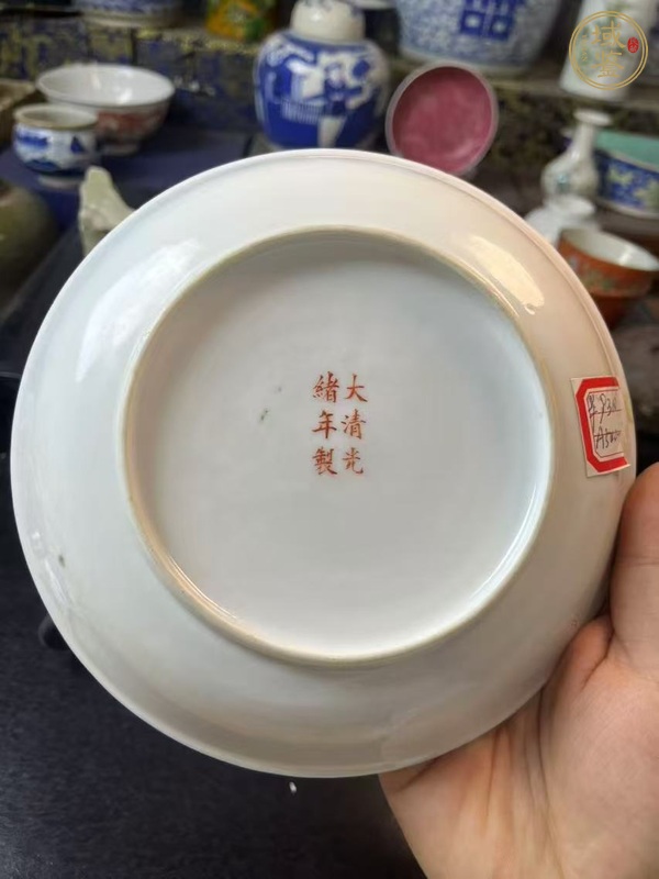 古玩陶瓷龍鳳紋青花盤真品鑒賞圖