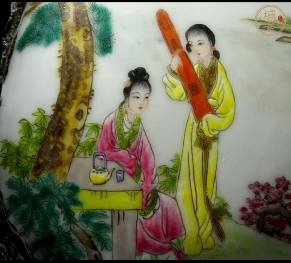 古玩陶瓷仕女紋樂器真品鑒賞圖