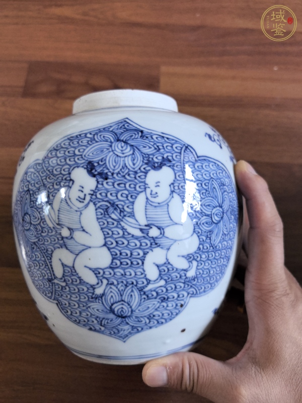 古玩陶瓷青花連生貴子紋罐 真品鑒賞圖