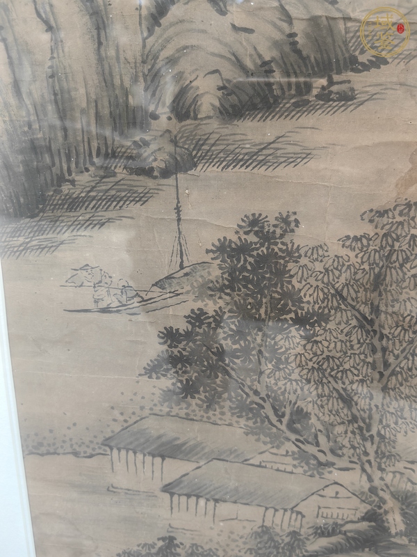 古玩字畫山下春江一鏡開真品鑒賞圖