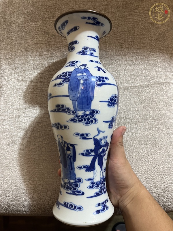 古玩陶瓷青花八仙人物觀音瓶真品鑒賞圖