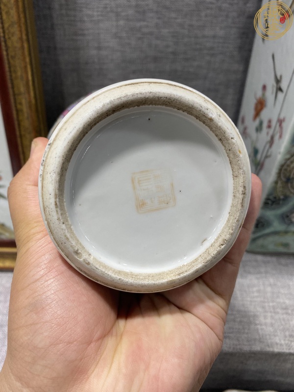 古玩陶瓷粉彩象耳瓶真品鑒賞圖