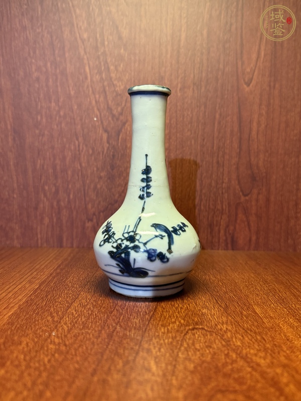 古玩陶瓷青花花鳥(niǎo)紋長(zhǎng)頸瓶，注意品相真品鑒賞圖