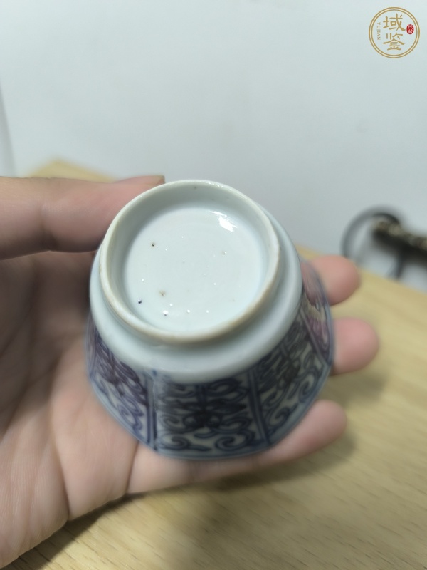 古玩陶瓷青花八角杯真品鑒賞圖